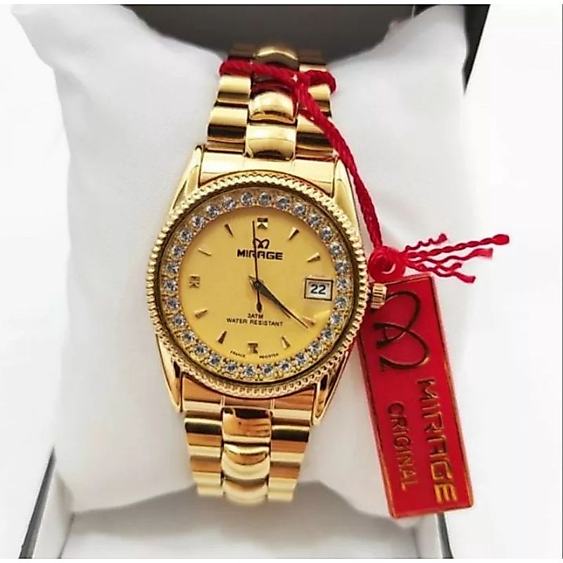 jam tangan Mirage RX kuning permata tanggal original tahan air pria/wanita