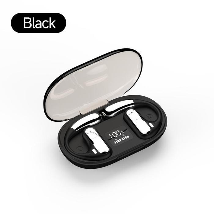 GOOJODOQ TWS Bone Conduction Earphone Bluetooth Nirkabel TWS Headset Sport Gaming HIFI Stereo - Blac