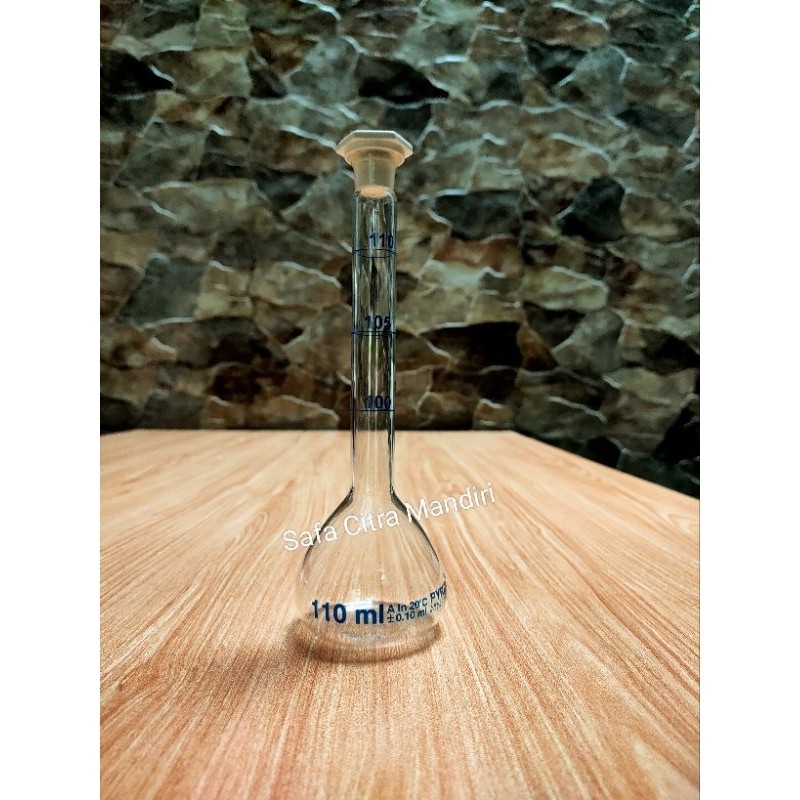 Labu Ukur 100-110ml /Volumetric Flask 100-110  Pyrex     Berkualitas