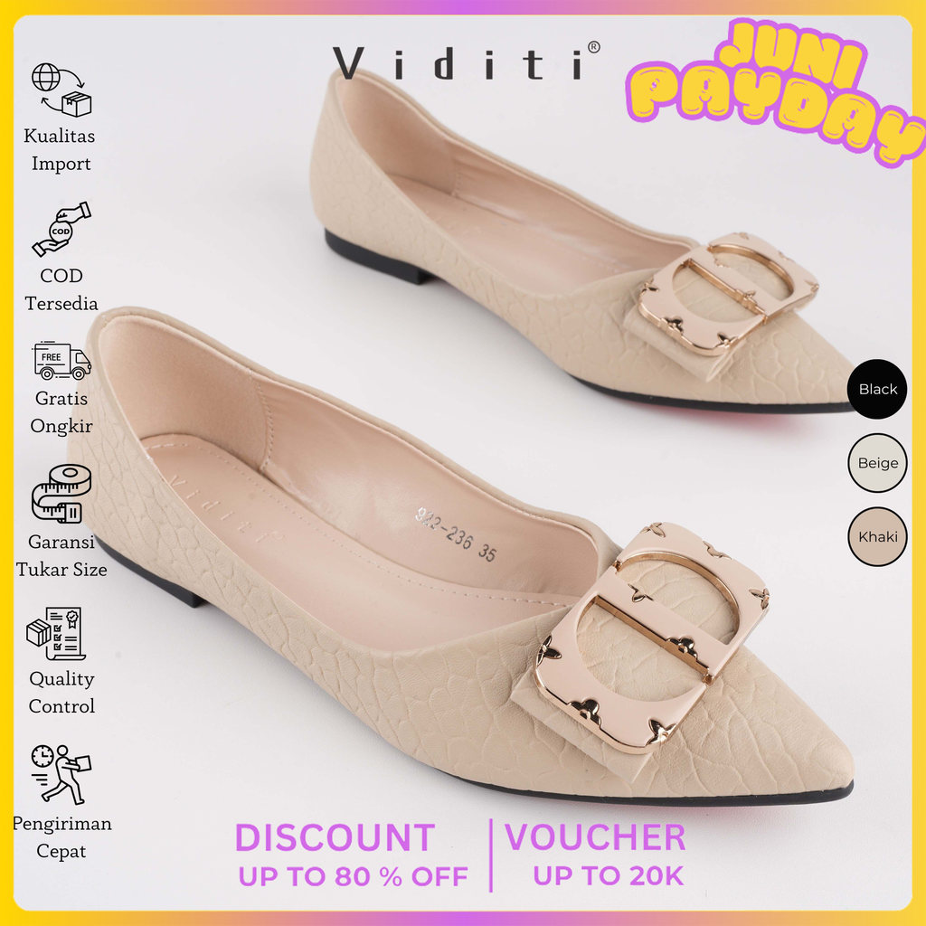 Viditi Salvina Flat Shoes | Sepatu Import Wanita | Kerja | Kuliah | Kantor | Lepes