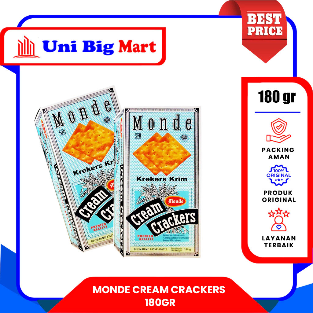 MONDE CREAM CRACKERS GABEN GABIN KREKERS - 180 gr