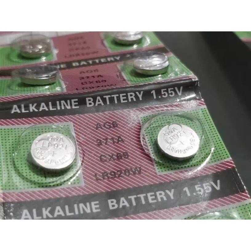 10PCS/LOT AG6 Button Batteries CX921 LR920 LR921 371A 171 SR920SW Alkaline Battery Coin Cell For Wat