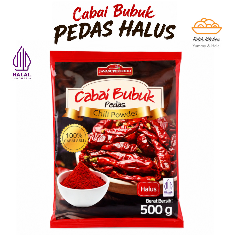 JAVA SUPER FOOD Cabe Bubuk Pedas Halus 500gr Cabai Kering Merah Alami Bumbu Masak & Sambal