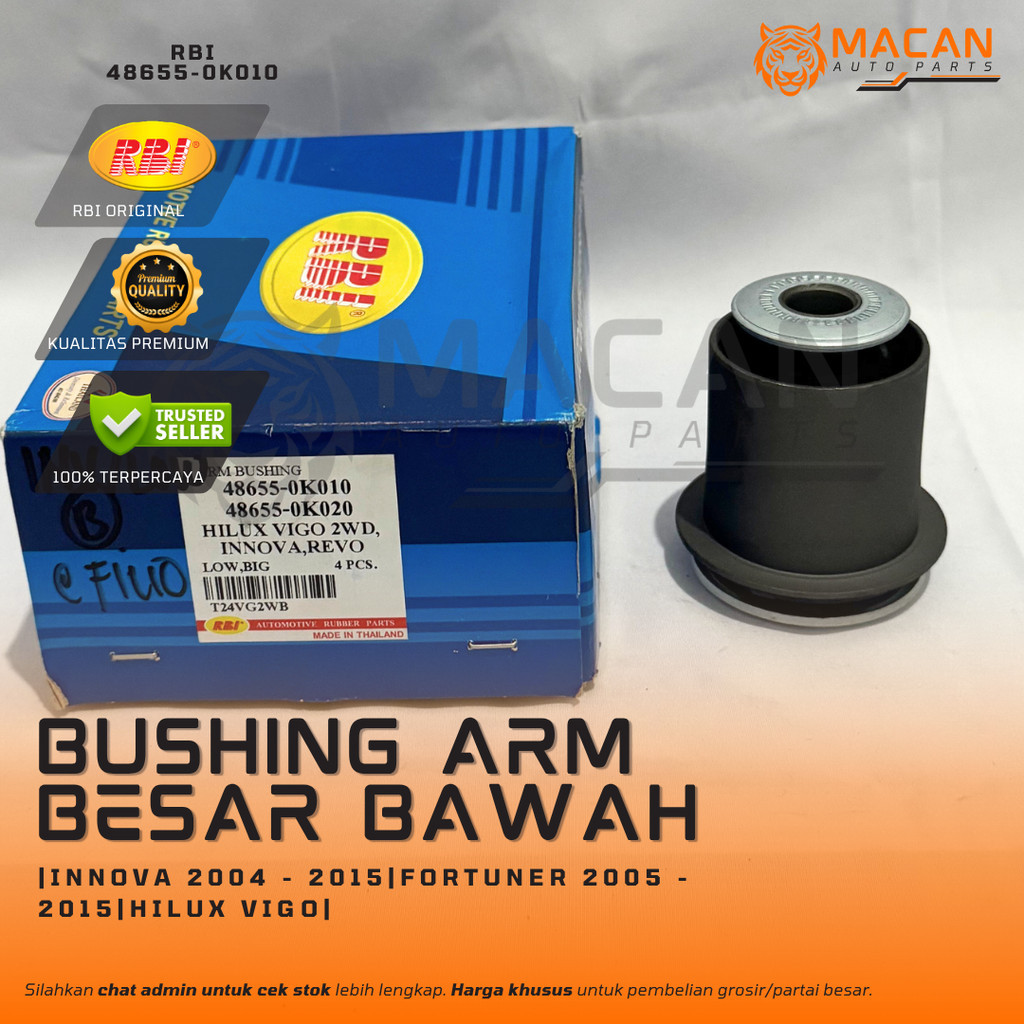 Bushing Arm Toyota Innova 2004 - 2015 Hilux Vigo 2 WD Besar Bawah RBI 48655-0K010 Karet Arm | ORI