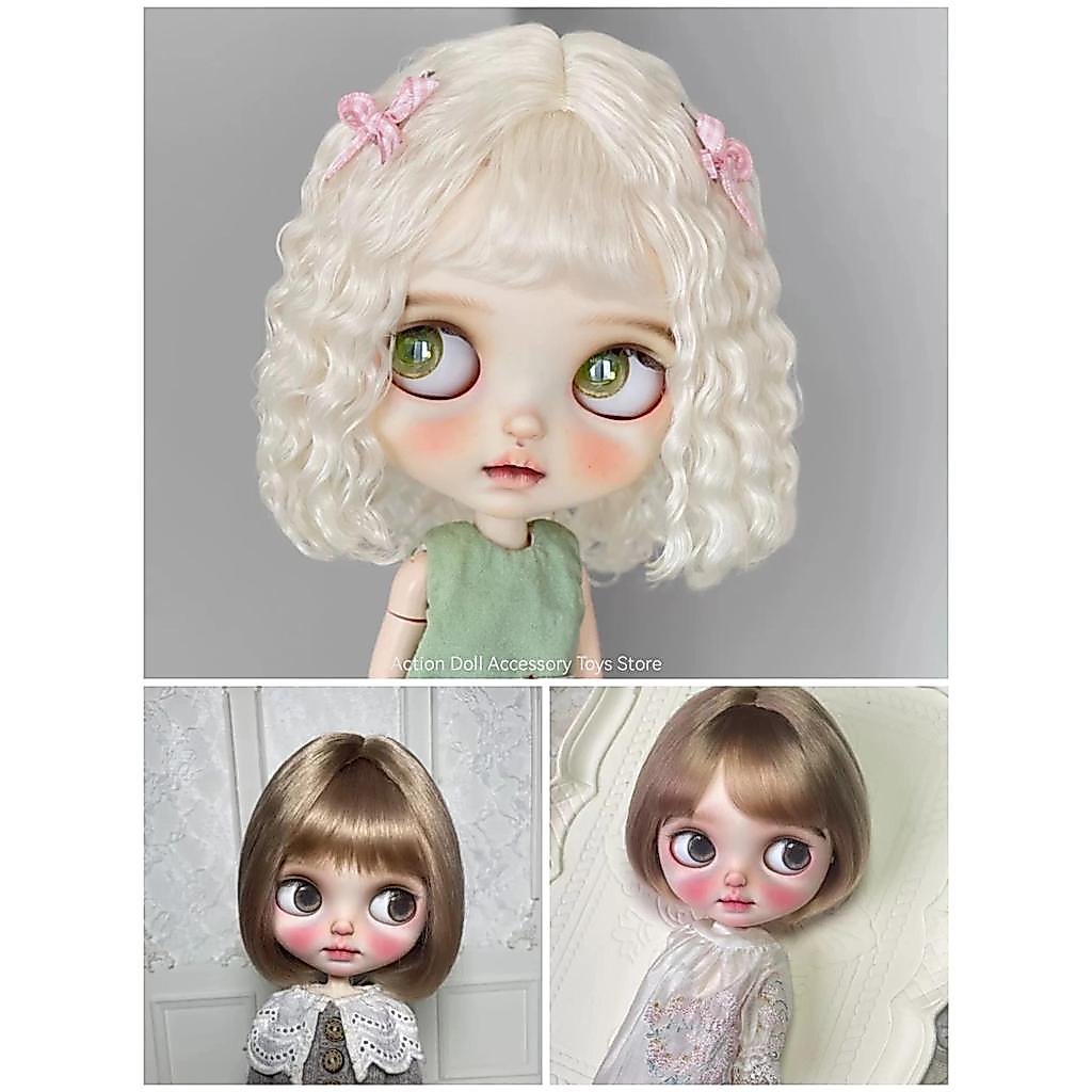 Blyth Doll wig mohair hairpieces Fit Blythe Doll Big head 910inch head circumference Qbaby