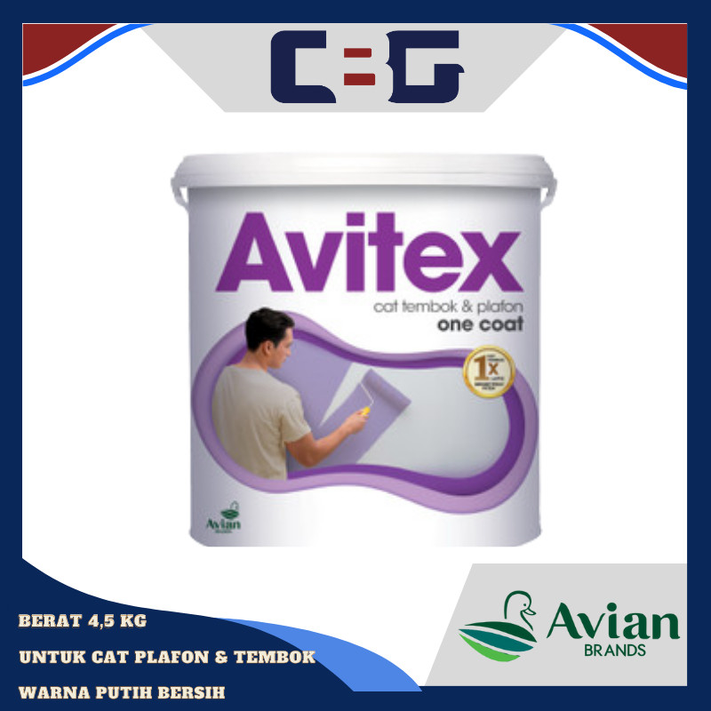 AVITEX ONE COAT CAT TEMBOK & PLAFON 4,5 KG WHITE