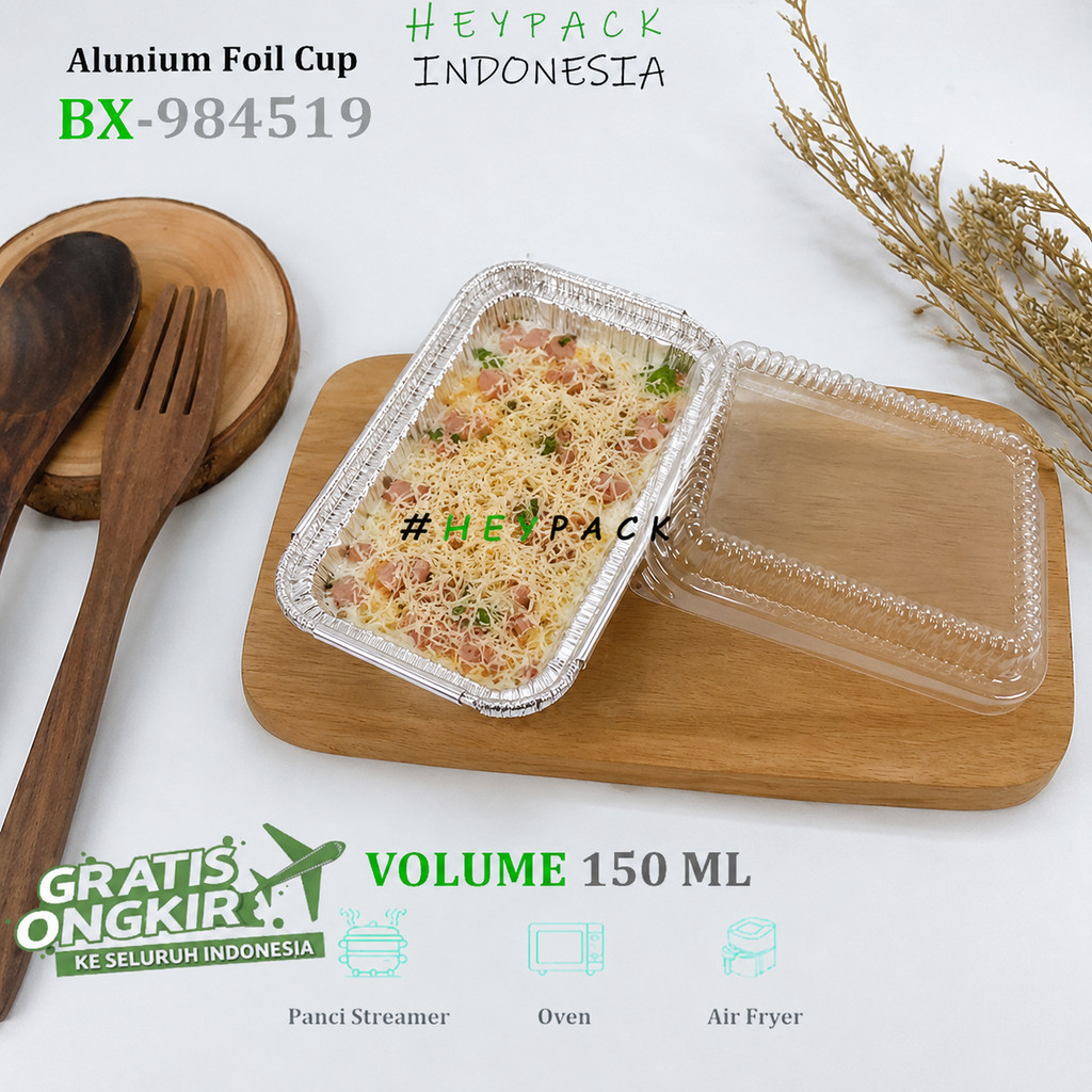 Alumunium Foil Tray Cup BX984519 Bolu Mini Macaroni Schotel Klapertart Brownies Spaghetti Brulee