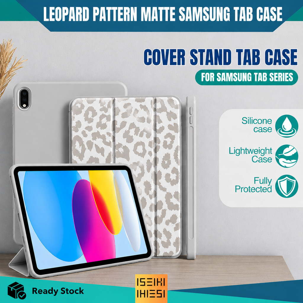 Case Samsung Tab A11+ / A9 Casing Samsung S6 Lite Silicone Leopard Version Modern Aesthetic Cute