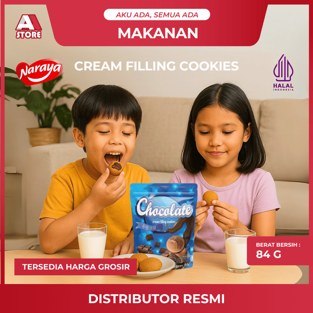 

NARAYA Cookies 84gr Chocolate Cream Snack Praktis Manis Creamy