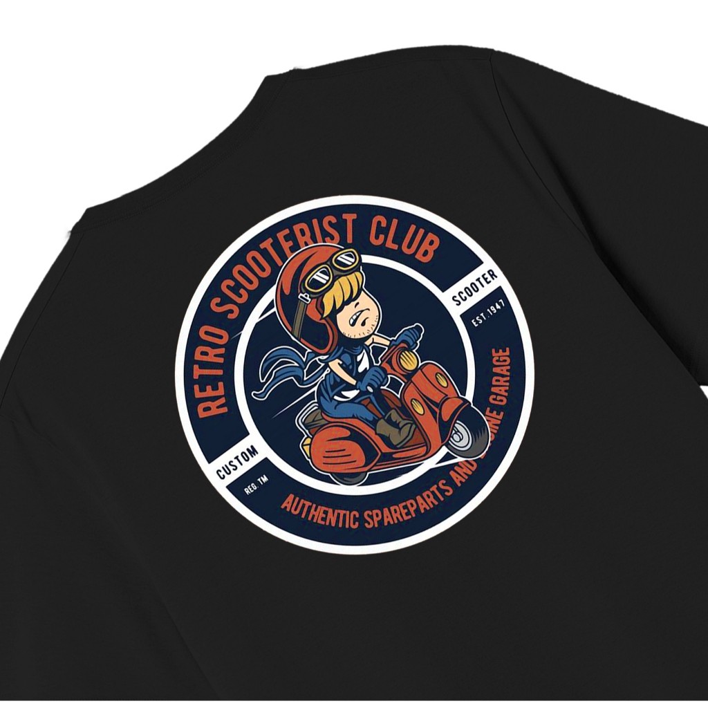 KAOS RETRO SCOOTER CLUB BAHAN KATUN DTF PREMIUM PAKAIAN UNISEX