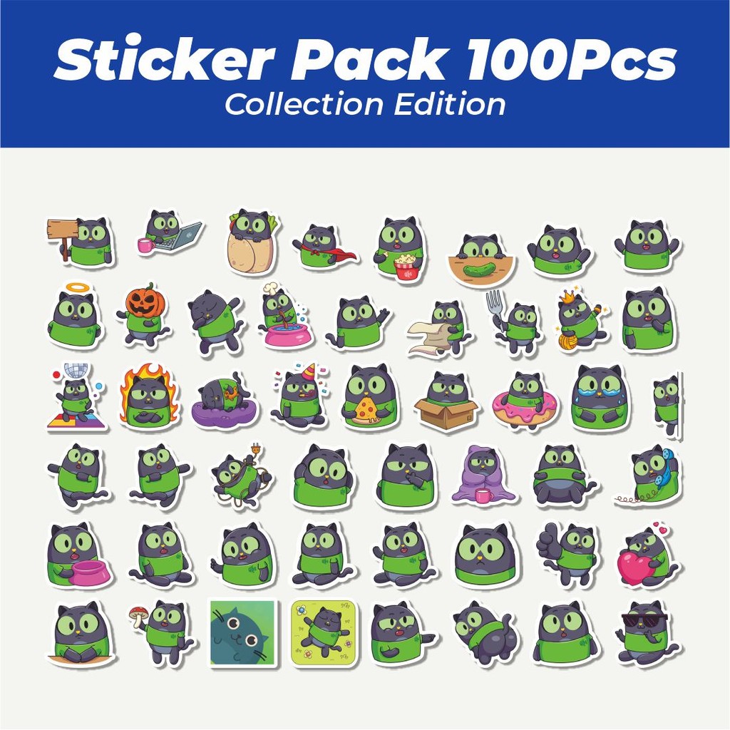 

Hot Stiker Kartun Funny Black Kitten Lucu Anti Air Stikers Berperekat Waterproof Sticker Decal Buat Motor Helm Buku Journal Koper Casing HP Laptop Botol Minum