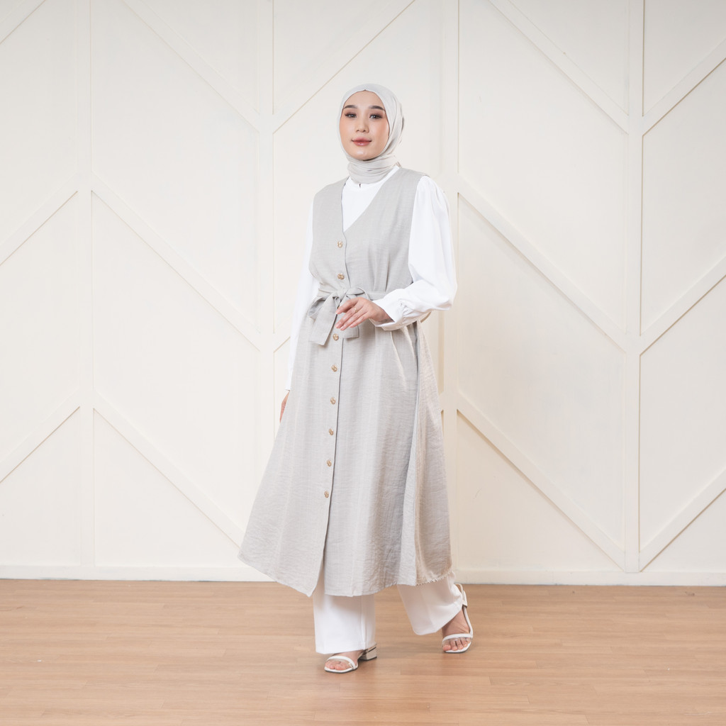 Mayang Collection - AYLA SET MIDI DRESS G03176 | BLOUSE VEST BUSUI FRIENDLY | SETELAN WANITA ROMPI G