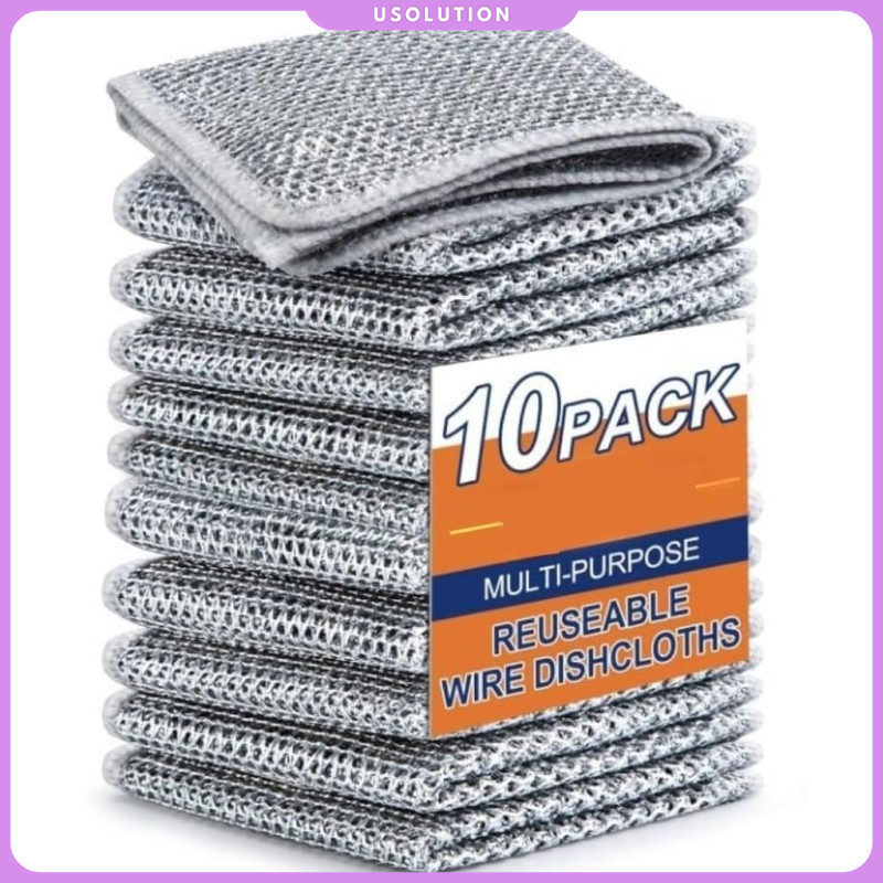

FMA Non-Stick Steel Wire Dishcloths Double-Layer Design 20x20cm 10PCS - FM-N20