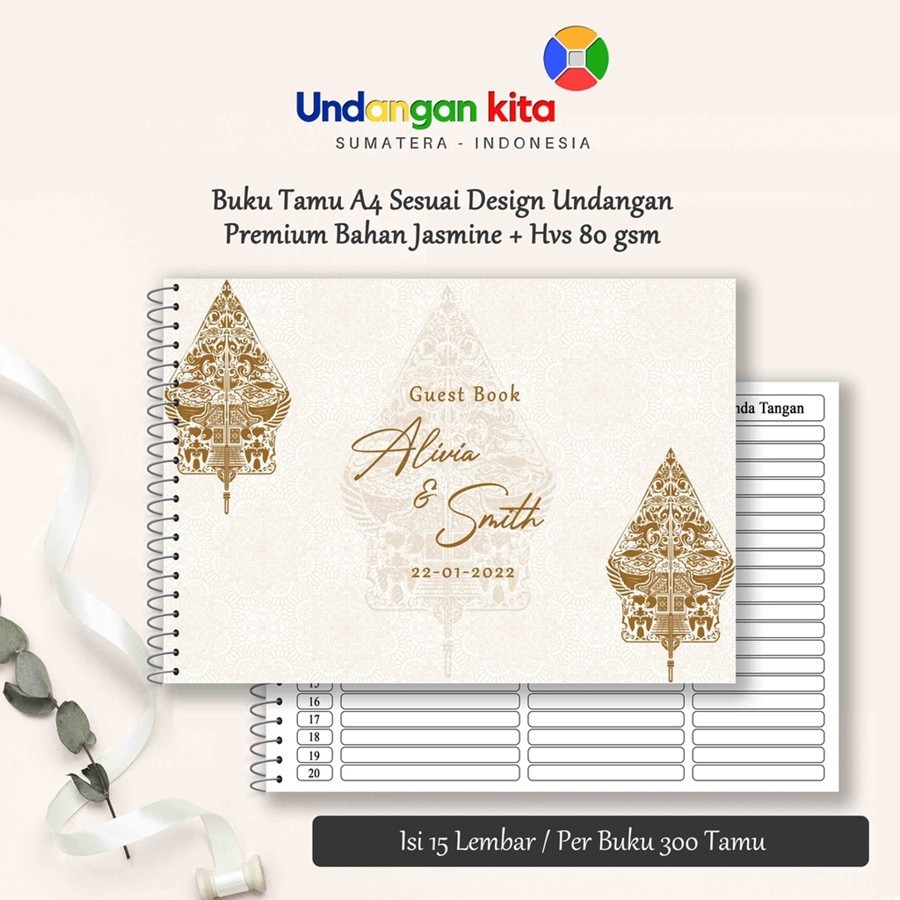 

NEW DESAIN Undangan Kita Buku Tamu Softcover Isi 300 Tamu PR SERIES 26-57