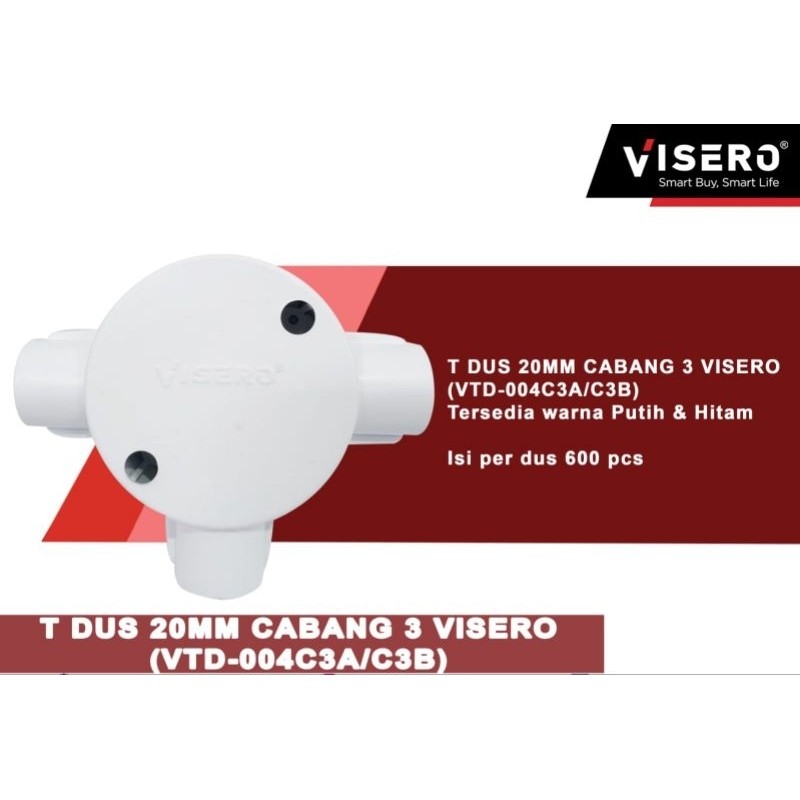 

T DUS PUTIH VISERO VTD 004C3B Cabang 3 20mm 20 Mm