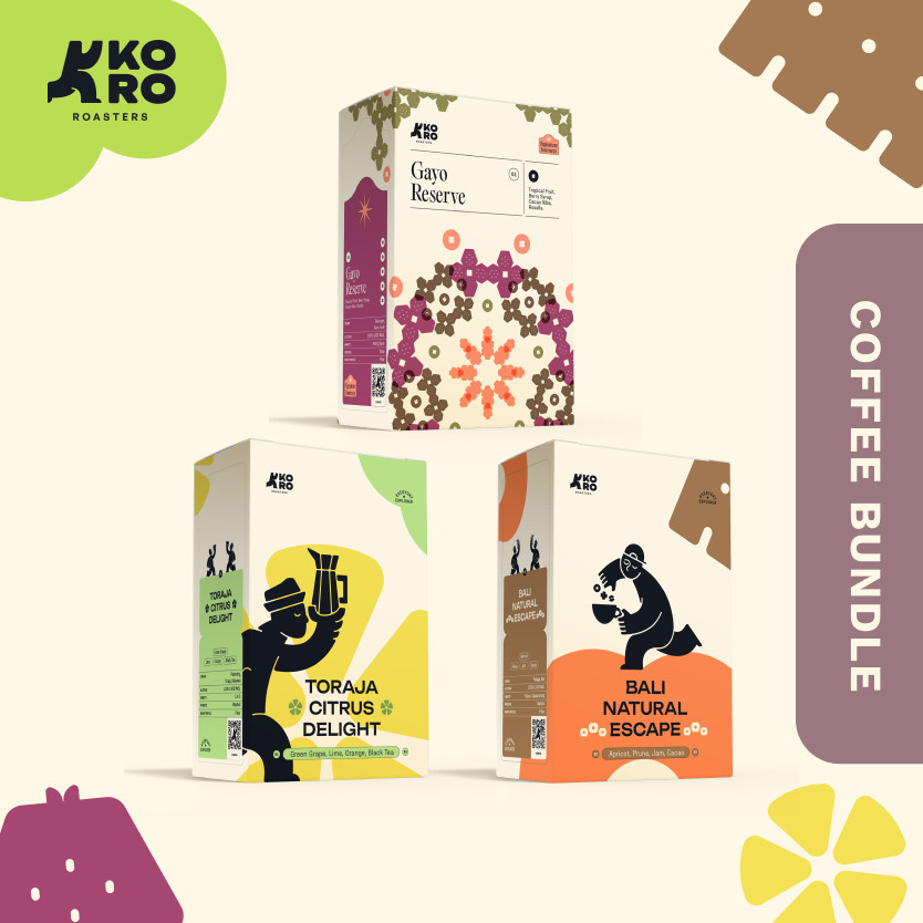 

KORO ROASTERS Explorer Bundle 3 Proses Natural Honey Washed - Biji Kopi Arabika Single Origin