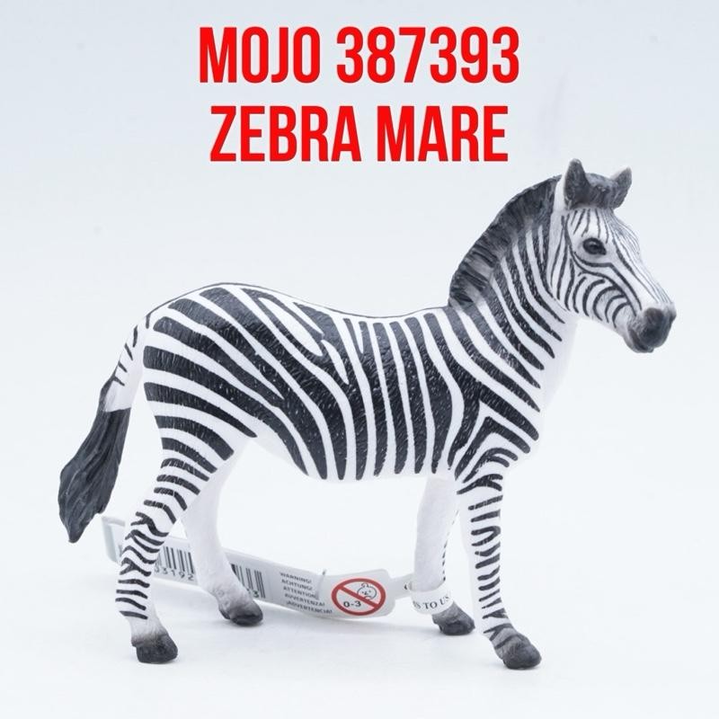 MOJO Fun 387393 Zebra Mare Horse Kuda Zebra Betina Equus quagga Mainan Binatang Miniature Hewan Anim