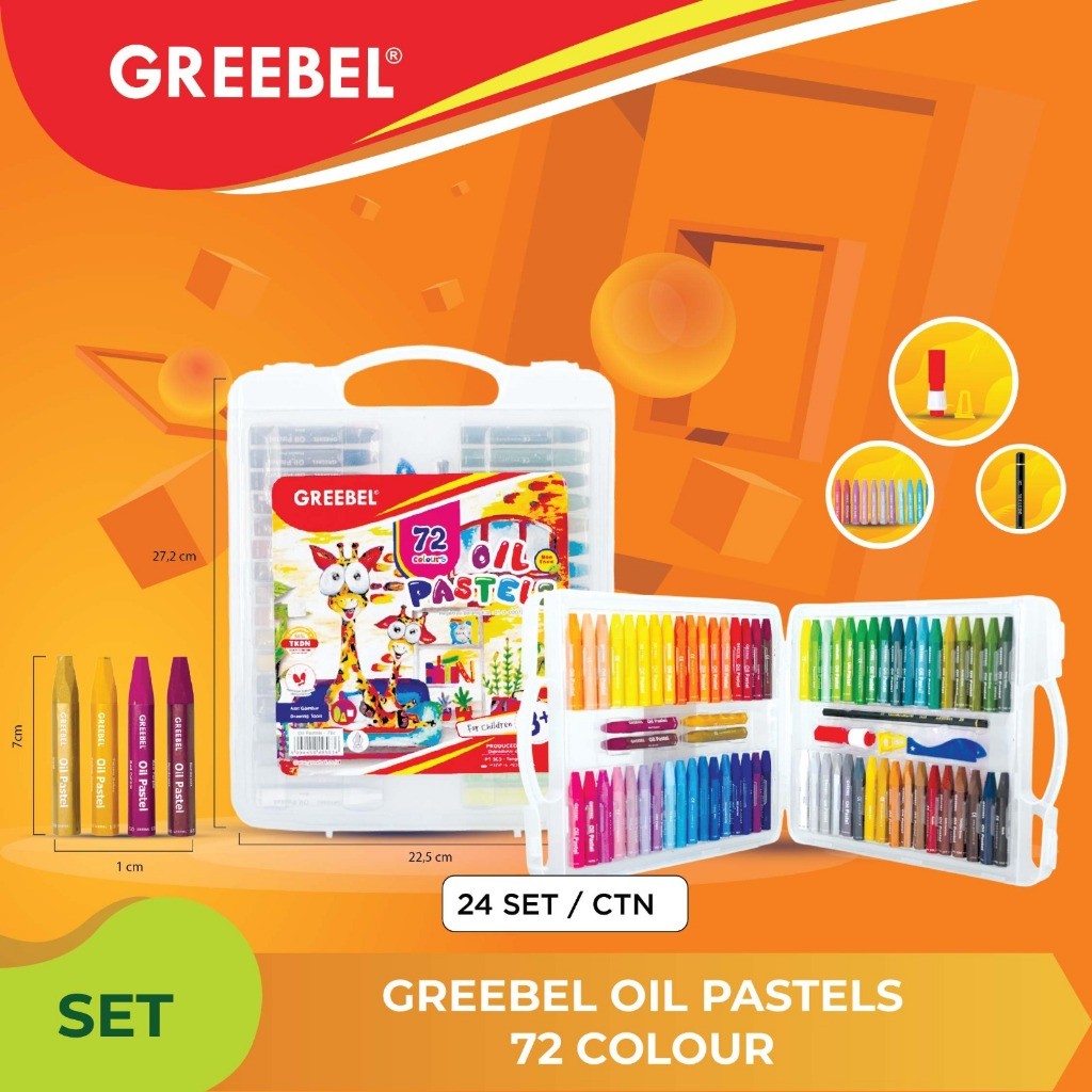 

New Crayon Greebel 72 Warna / Oil Pastel Greebel 72 WarnaPremium