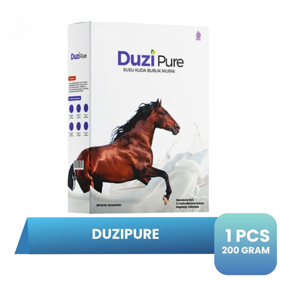 

Duzi Pure Susu Kuda Liar Murni Atasi Nyeri Sendi Asam Urat 200 Gram Original