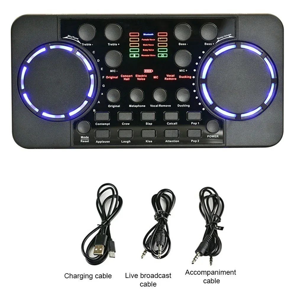 V300 Pro Bluetooth Mini Audio Mixer Sound Card Portable Board DJ 16 Digital Effects Console USB Reco