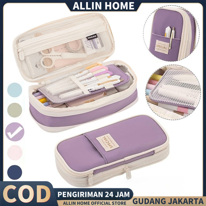 

【ALLINHOME】MULTI-LAYER SYSTEM Case Pensil Large Capacity Pen Box Canvas Pouch Stationery Tas