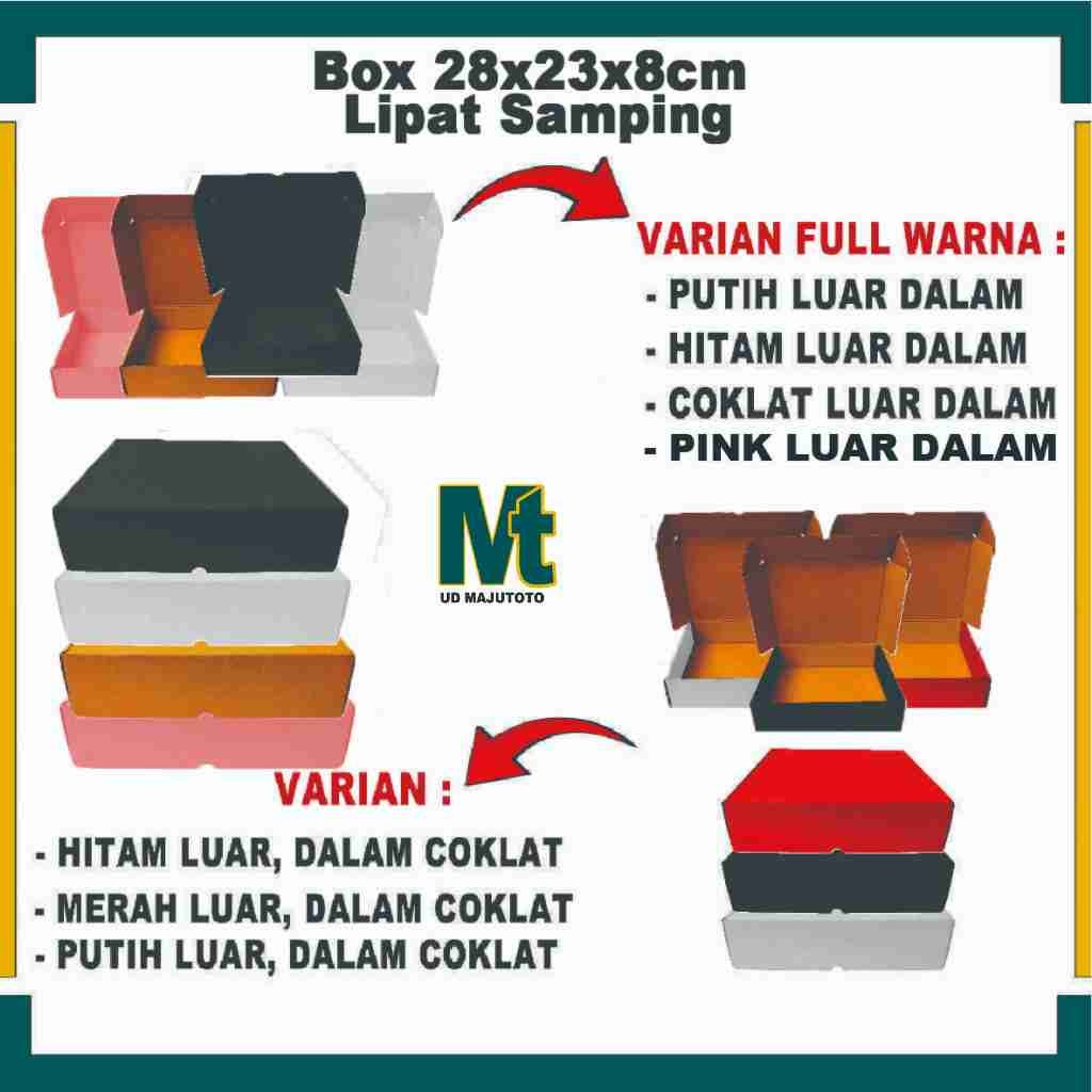 

Box 28x23x8 cm / Box Lipat Samping / Kardus Polos / Box Hampers