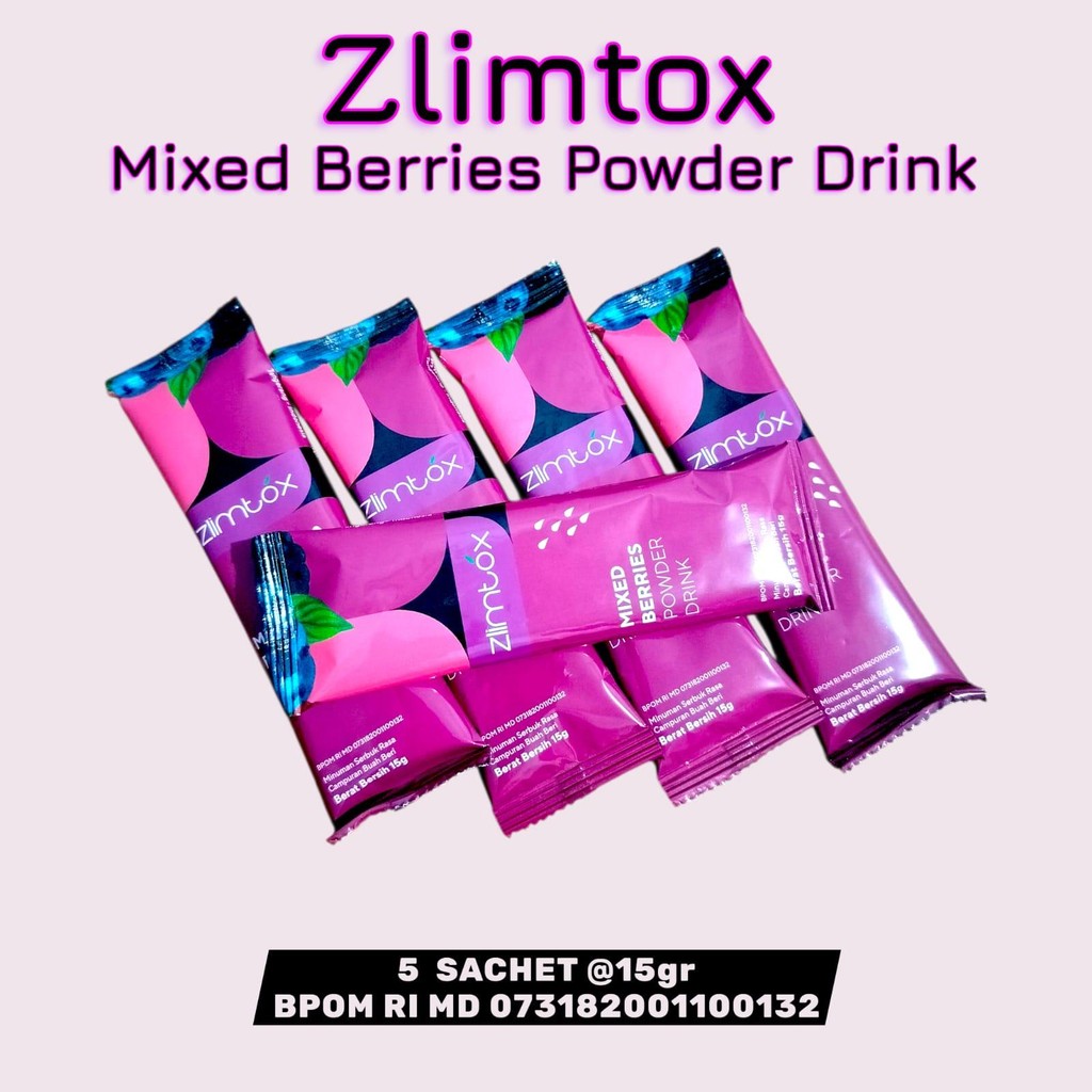 

ZLIMTOX MIXED BERRIES 5 SACHET POWDER DRINK Minuman Bubuk
