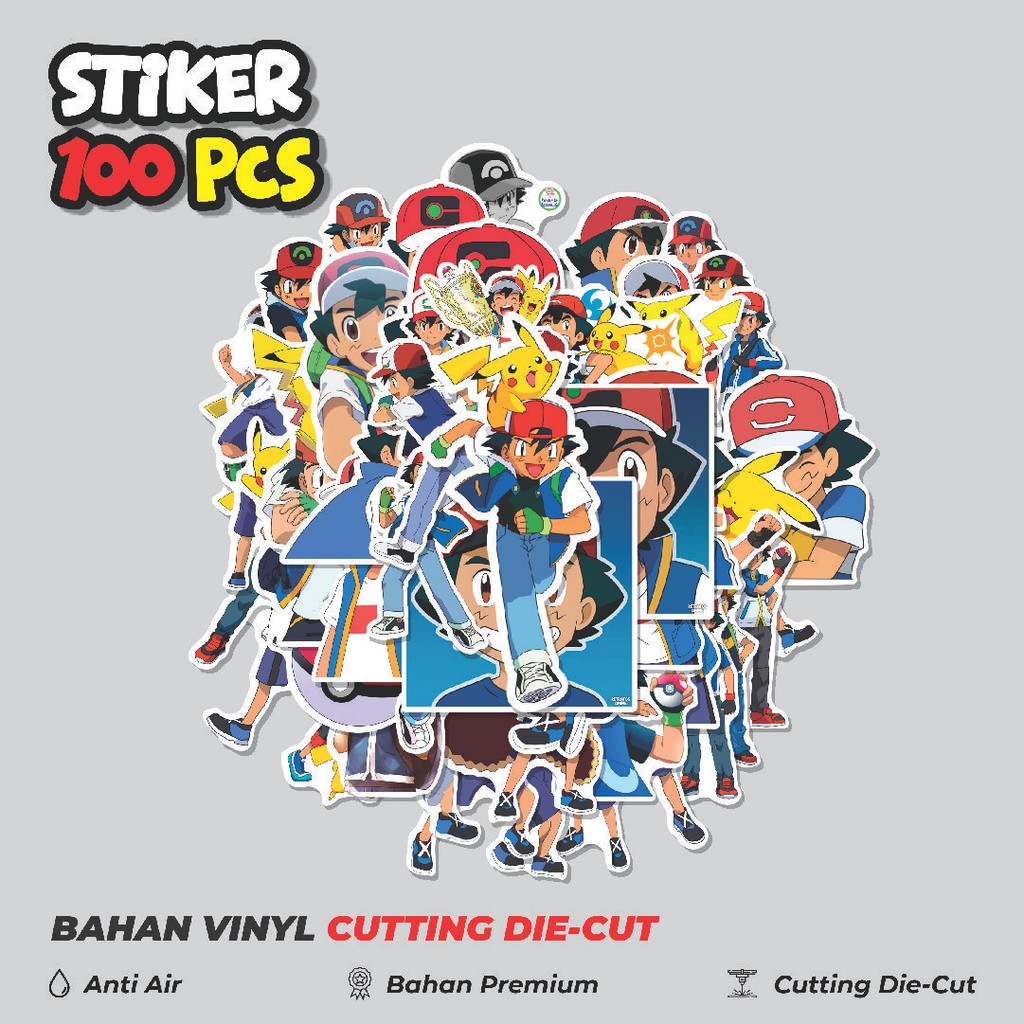 

Terbaru! 50 pcs Stiker Anime Kartun Satoshi [Pokemon] Dekorasi Lucu Kreatif untuk Notebook, Skateboard, HP