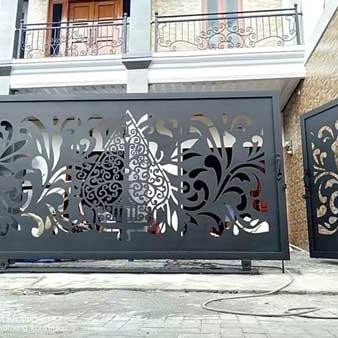 Pintu Pagar Cutting Laser Minimalis dengan Desain Elegan untuk Pengaman Rumah Anda