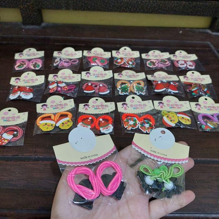 AKSESORIS IKAT RAMBUT ANAK UNTUK NATAL/ KARET RAMBUT ANAK MOTIF NATAL