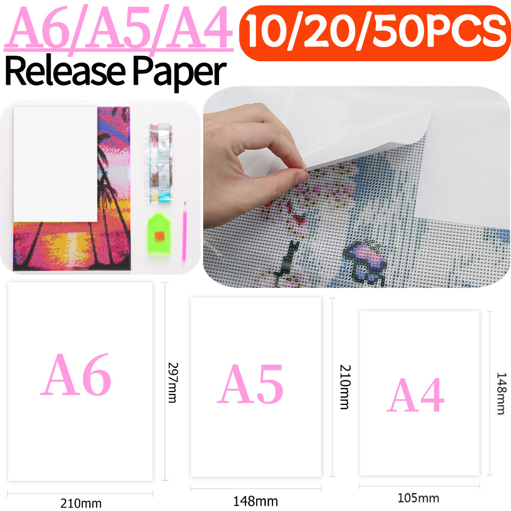 

A4/A5/A6 10/20/50pcs A6 amond Drawing Protective Film Replacement Release Paper Non-stick Painting Cover Tools Accessories