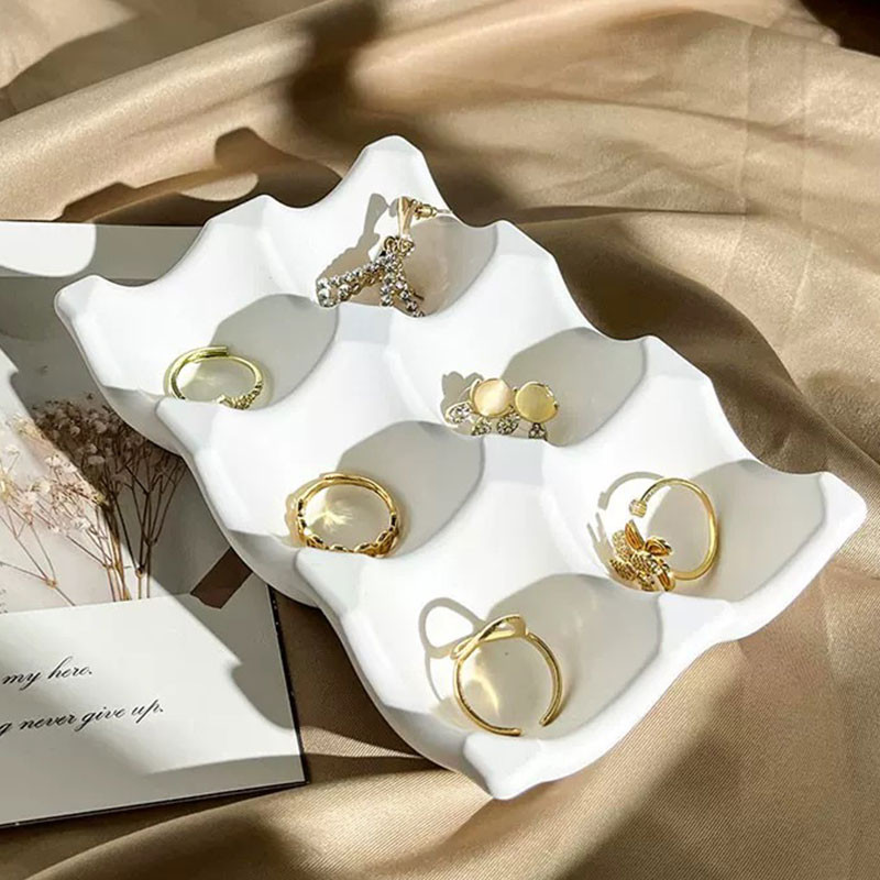 

Egg Storage Tray Mold Ring Holder Earring Plaster Display Plate Rectangular Bow Decorative Tray Silicone Molds For Epoxy Resin