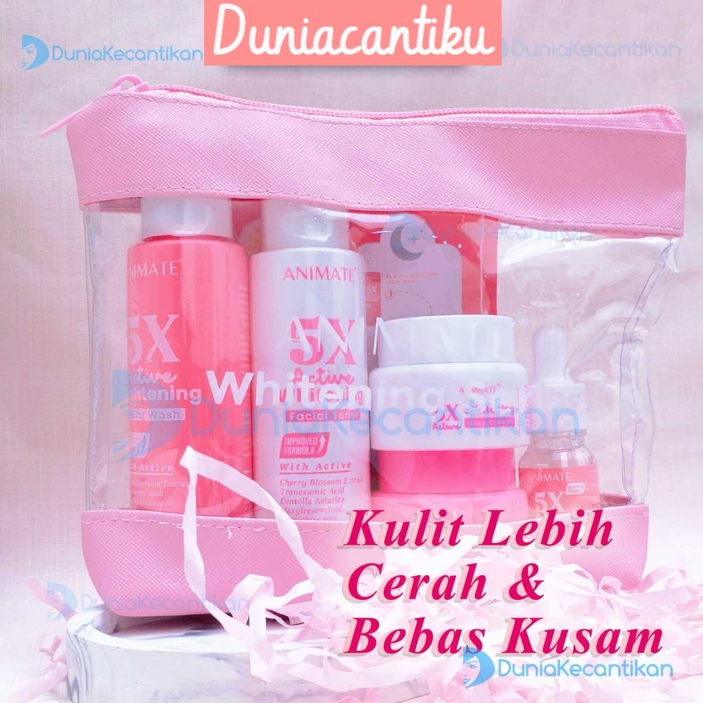 Animate Instant Whitening 5in1 Paket Perawatan Wajah Pemutih Wajah Animate / Paket Animate Skincare