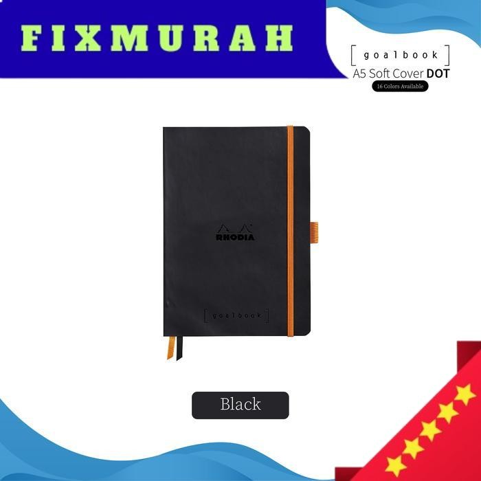 

Buku Catatan Rhodia A5 Dot Grid Softcover Goalbook Notebook - BLACK