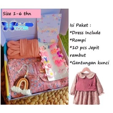 JOVSHOP Kindi_store - Hampers Kado Ulang Tahun Dress Anak Perempuan Dress Usia 1- 6 Tahun - Hadiah k