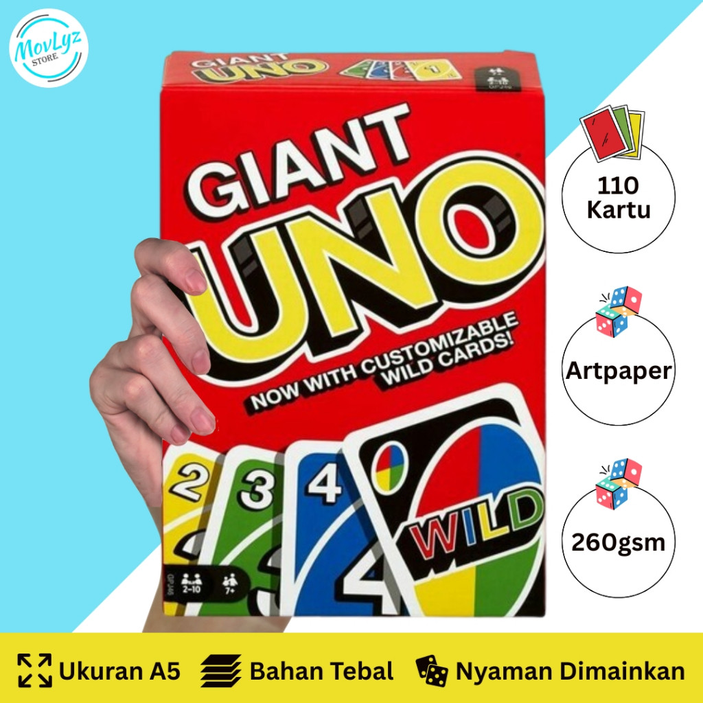 Uno Wild Giant Kartu Jumbo A5 110 Pcs