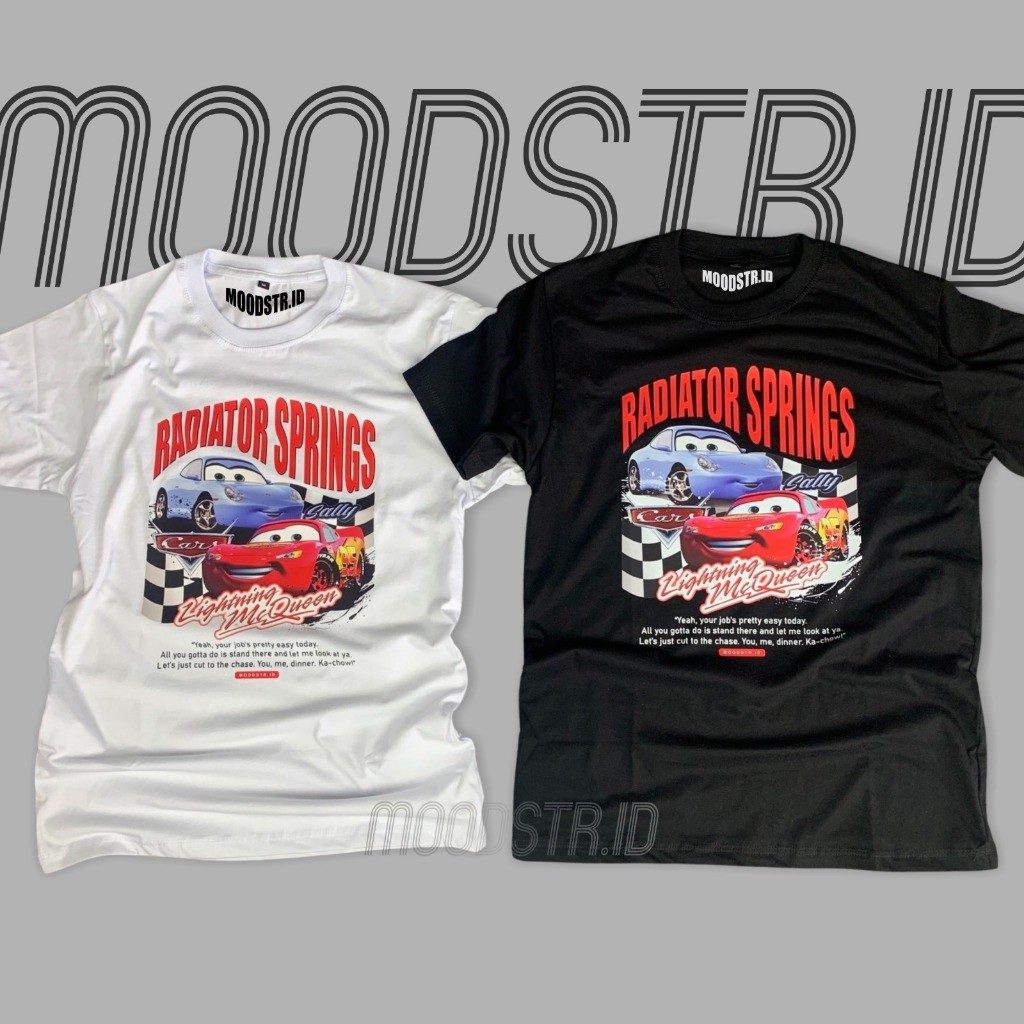 T-Shirt  syhine store Kaos Cars Mcqueen & Sally Couple Combed 24s