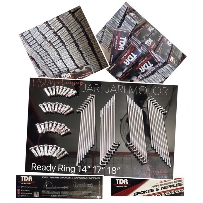 Jari Jari Chrome Original Merk TDR Jeruji Motor Chrome Ring 14 & 17 Ruji Ring 14 ,Ruji Ring 17 Chrom