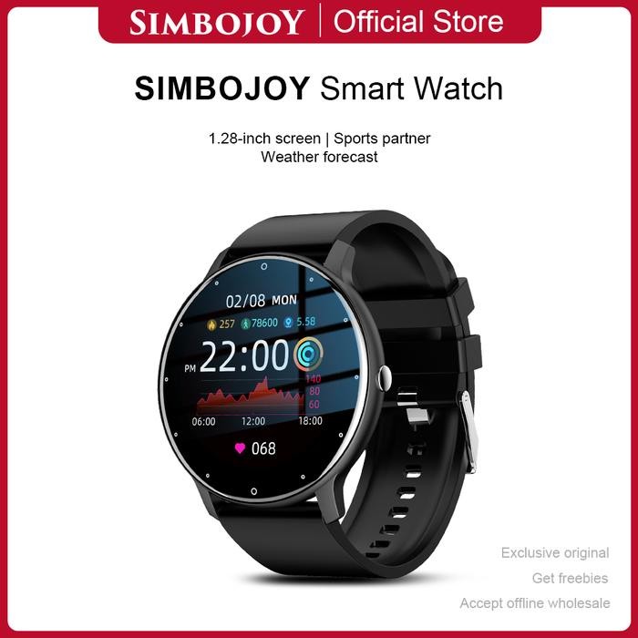 SIMBOJOY Smartwatch ZL02D Fitness Trackers Sleep Monitoring Jam Pintar - black