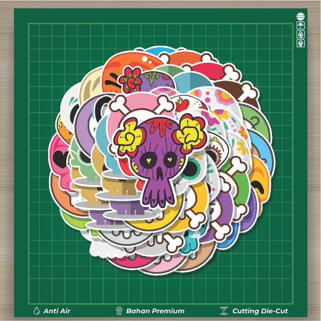 

HOT 50 PCS STIKER Stiker Cute Skull [Tengkorak Lucu] Stiker Fashion Cars Decal Dingin Kartu Album Custom Vinyl Anti Air- Sticker Aesthetic Buku Journal Koper Casing HP Tablet Laptop Helm Motor Botol Minum