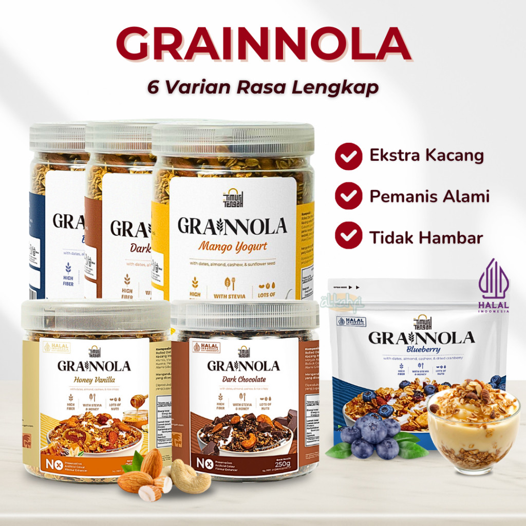 

Granola Timur Tengah 500gr | Grainnola Oatmeal Sereal Diet Sarapan Sehat