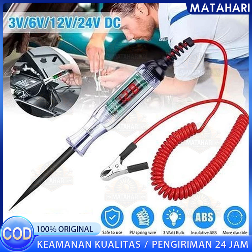 Tespen Digital DC Tester Testpen Kelistrikan Listrik Mobil Motor 6v/12v/24v auto voltage Universal D