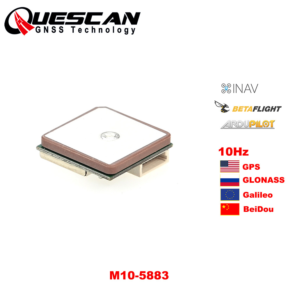 QUESCAN 18mm 10Hz Drone FPV M10 GPS Module with Compass for Drone Betaflight INAV BF F4F7H7 GPS GLON