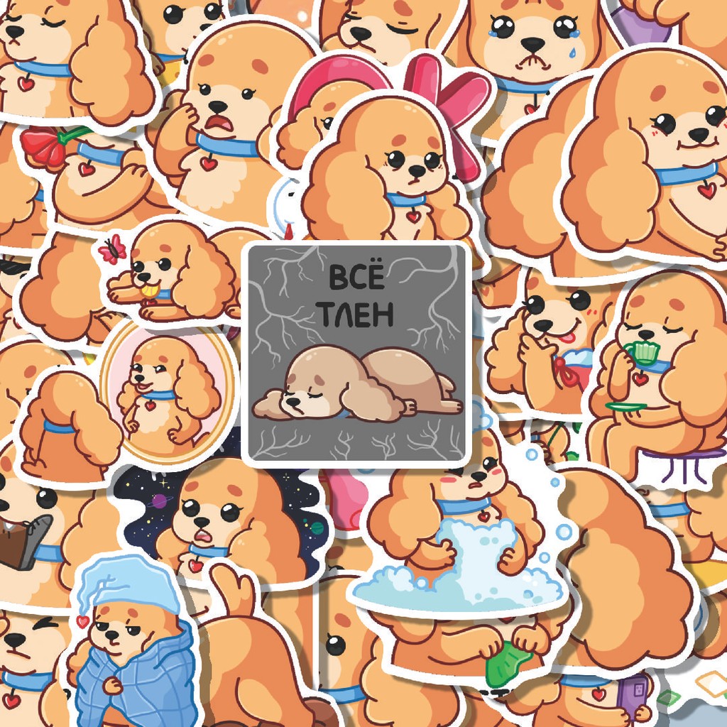 

100PCS Lucu Stiker Animal Dog Adel [Anjing] Stiker Aesthetic Stiker Anti Air Stikers Berperekat Waterproof sticker decal buat Motor Helm Buku Journal Koper Casing HP Laptop Botol Minum Hadiah anak