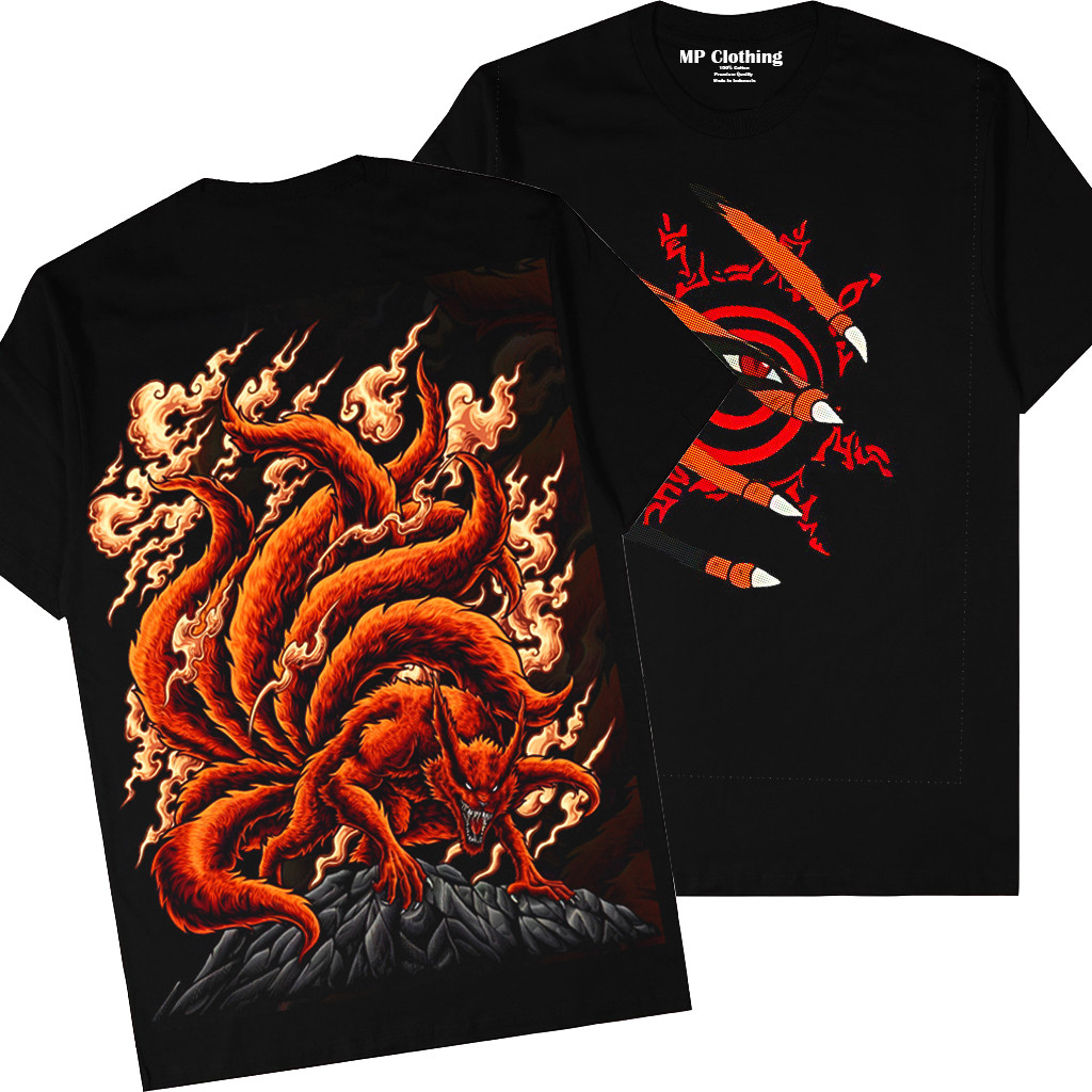 Baru Kaos Distro Pria  Combed 30s Anime Naruto Kurama Baju Dewasa Keren Terbaru 2024 Jumbo Bernapas