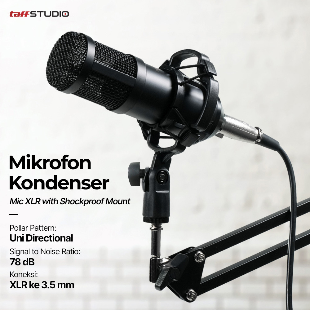 Mikrofon Kondenser XLR Condenser Microphone with Holder