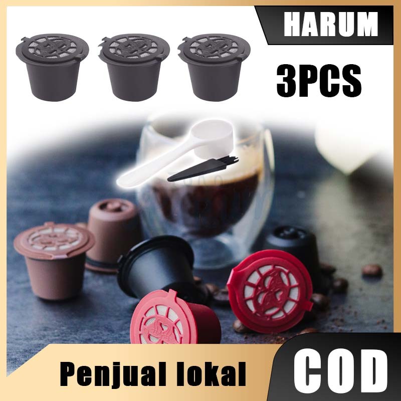 3 Set iCafilas Kapsul Kopi Reusable Refillable, Capsule Kosong Filter Coffee untuk Mesin Nescafe Dol