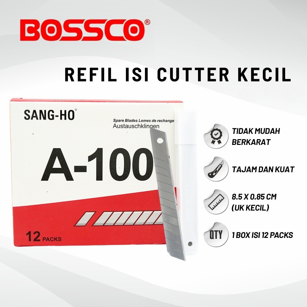 

ISI PISAU CUTTER CUTER KECIL SANGHO A 100 A100 A-100 REFILL KATER SEKOTAK (12 TUBE)
