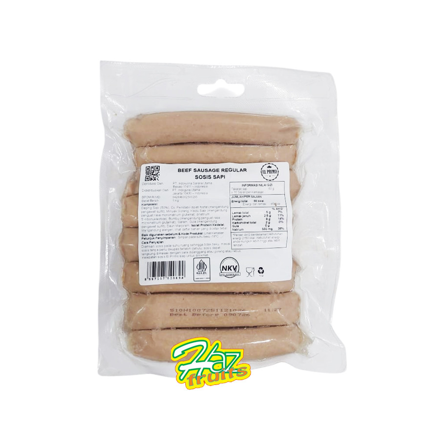 

El Primo Beef Sausage Regular 1 Kg - Sosis Sapi Regular
