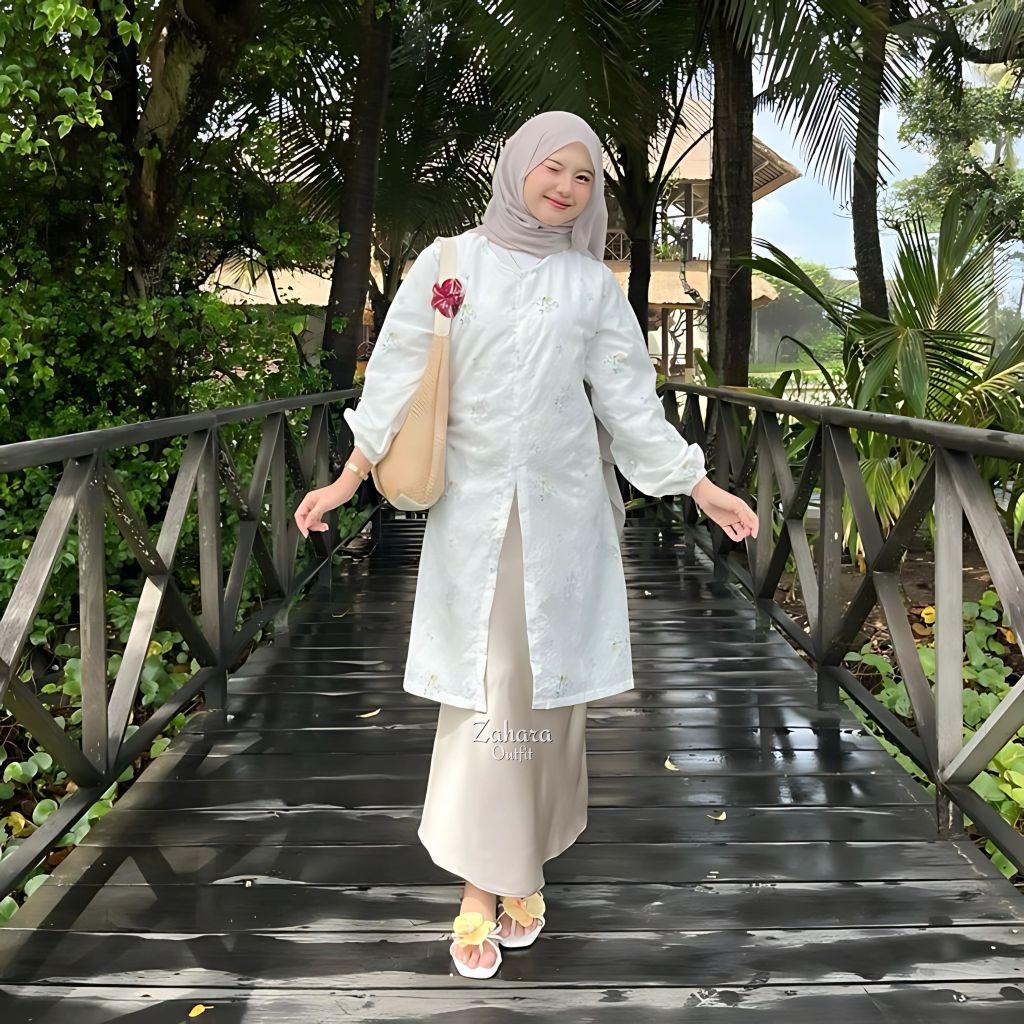 ES.COLD Chea Tunik Katun Bordir / Tunik Kondangan / Tunik Katun Bolong